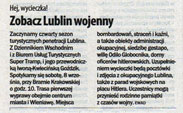 Artykuł prasowy - okupacja w Lublinie cz.1