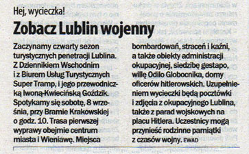 Artykuł prasowy - okupacja w Lublinie cz.2